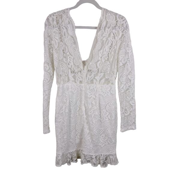Hello Molly Time for You Mini Lace Crochet Dress Cottage Boho Bridal White Large - Picture 5 of 9